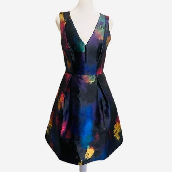 Hutch Watercolor Fit & Flare Cocktail Dress – Small - Picture 2 of 9